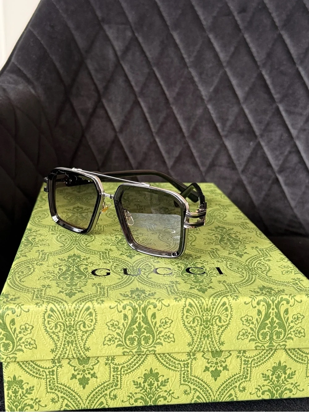 Men’s Black Square Sunglasses